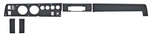 1970 Mopar B-Body Black Rallye Dash Bezel Set w/o AC; with AM / 8 Track;  5 Piece Set