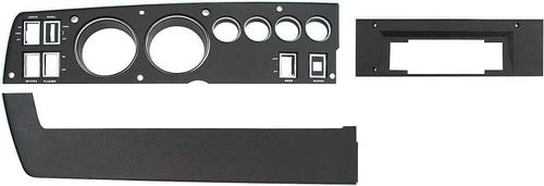 1969 Rallye Dash Bezel Set ; Black; with AC, AM, 8 Track; 3 Piece set