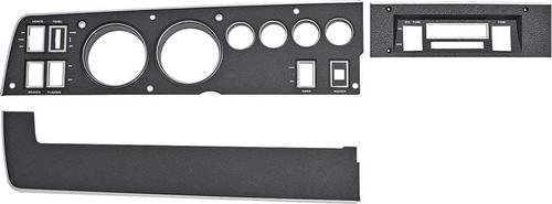 1969 Rallye Dash Bezel Set ; Black; with AC, AM/FM; 3 Piece set