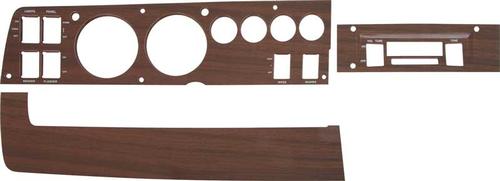 1969 Rallye Dash Bezel Set ; Woodgrain; with AC, AM/FM; 3 Piece set