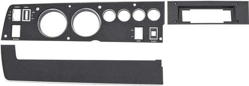 1970 Rallye Dash Bezel Set ; Black; with AC, AM, 8 Track; 3 Piece set