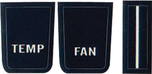 1968-70 Mopar B-Body Without AC 3 Pieces Heater Control Switch Slider Label Set