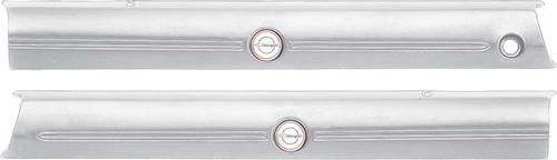 MD704202 - 1968 Charger Front Upper Door Panels ; White ; with Emblems ; Pair