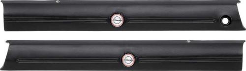 MD705100 - 1969 Charger; Front Upper Door Panels; Black; with Emblems