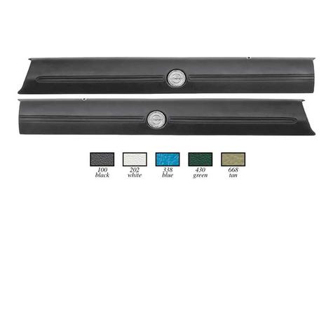 MD705202 - 1969 Charger Front Upper Door Panels ; White ; with Emblems ; Pair