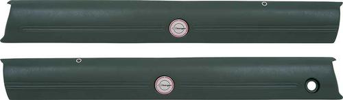 MD706340 - 1970 Charger Front Upper Door Panels ; Green ; with Emblems ; Pair