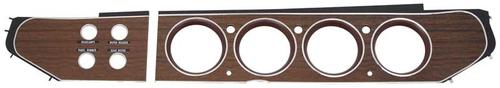 1970-71 Dodge, Plymouth; Woodgrain Rallye Gauge and Switch Panel Bezel Set; Hardtop; 4 Switch