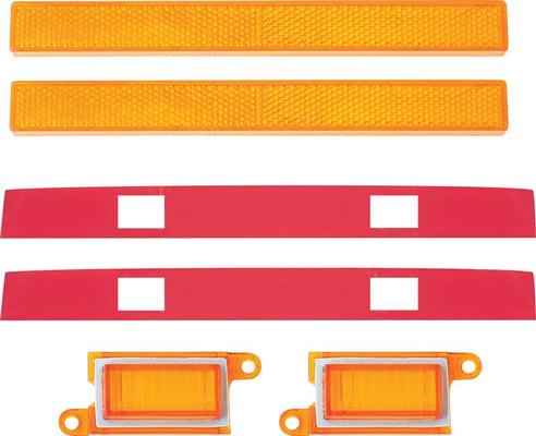 1970-71 Barracuda , Cuda; Front Side Marker Lens Set; with Gaskets