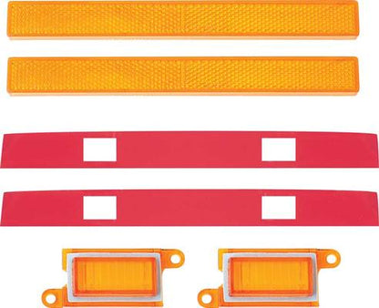 1970-71 Barracuda , Cuda; Front Side Marker Lens Set; with Gaskets