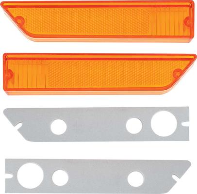 1970-71 Challenger; Front Side Marker Lens and Gasket Set; 4 Piece Set; Mopar Licensed