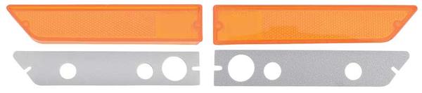1970-71 Challenger; Front Side Marker Lens and Gasket Set; 4 Piece Set; Mopar Licensed