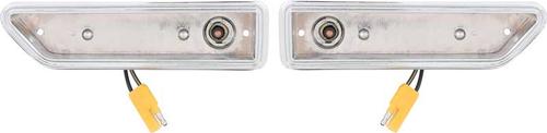 1970-71 Challenger; Front Fender Side Marker Bezel Set; Pair