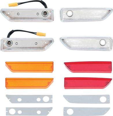 1970-71 Dodge Challenger; Side Marker Lamp Set; Front and Rear; 4 Piece Set