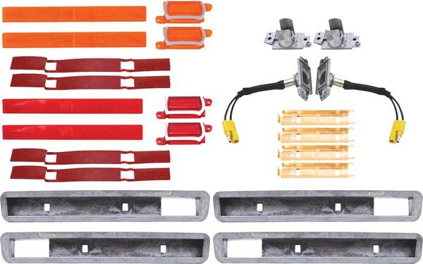 1970-71 Barracuda, Cuda; Side Marker Lamp Set ; Front and Rear ; Complete