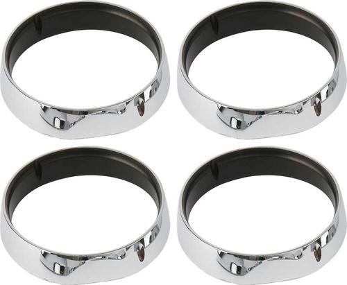 1971 Plymouth Barracuda Headlamp Bezel Trim Rings; Chrome ; Set of 4