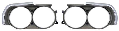 1971 Dodge Challenger; Headlamp Bezels ; Argent Silver; RH and LH; Pair