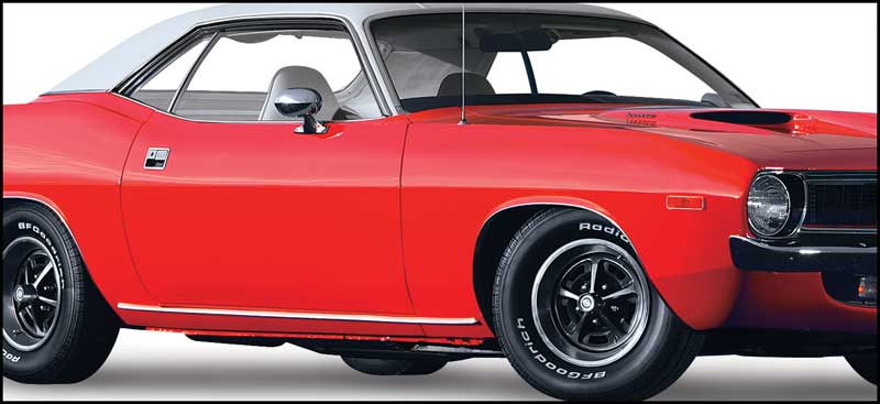 MN1453 - 1973-74 Plymouth Barracuda, Cuda; Rocker Panel Moldings; Pair