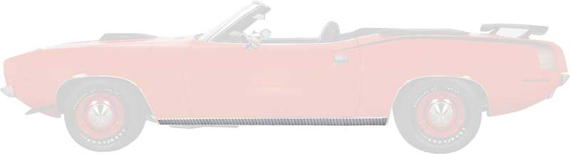 MN1930 - 1970 Plymouth Cuda; Rocker Moldings Fish Gill; Pair