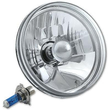 5-3/4" Round Diamond Cut Headlamp; H4 Halogen; High/Low; Glass Lens