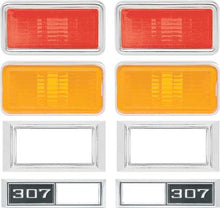 1969 Nova Side Marker/Bezel Kit 307 Amber/Red