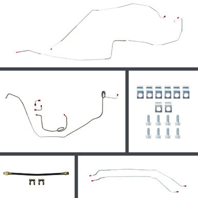 The Right Stuff 67 Firebird Front Disc Conversion Rear Drum Pre-Bent OE Steel Brake Line Kit - (POM67H2)