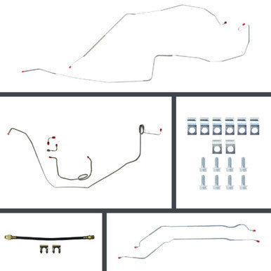 The Right Stuff 68 Firebird Front Disc Conversion Rear Drum Pre-Bent OE Steel Brake Line Kit - (POM68H2)
