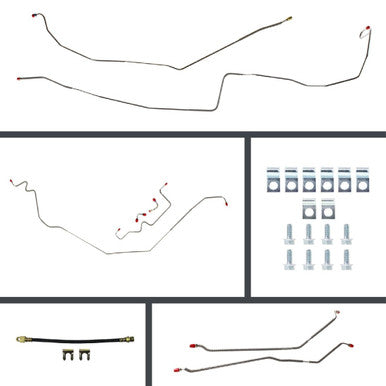 The Right Stuff 1968 Pontiac Firebird 4 Wheel Disc Brake Conversion Complete Brake Line Kit, 26pc - (POP68H4)