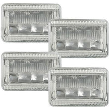 Quake LED Classic Tech Series; 4" x 6" Replacement LED Headlight with RGB Accent; 4 Piece Set