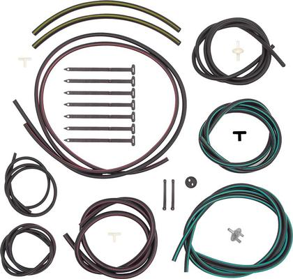 1969 Camaro Rally Sport Headlight Hose Set; with Color Hoses; Diagram Included