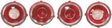 1971-73 Camaro RS; Tail Light & Back Up Lens Kit; with Inner & Outer Chrome Trim Ring; 1971 2nd Design; 4 Piece Set