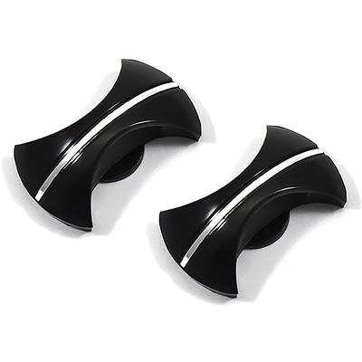 1968 Oldsmobile Cutlass, 442, F85; Outer Radio Knobs; Black with Chrome Stripe