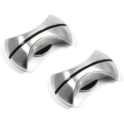 1968 Oldsmobile Cutlass, 442, F85; Outer Radio Knobs; Chrome with Black Stripe