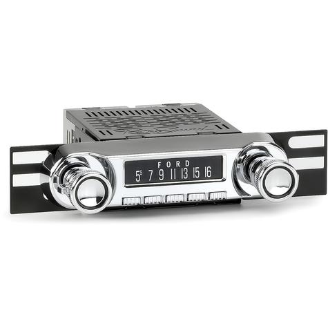 1961-66 F-Series Truck, 1966-77 Bronco; Huntington Radio; Long Beach Motor; Chrome w/ Black Ring Knob Set