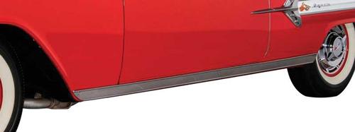 RD7012 - 1959-60 Chevrolet Impala; Rocker Panel Moldings; Stainless Steel;