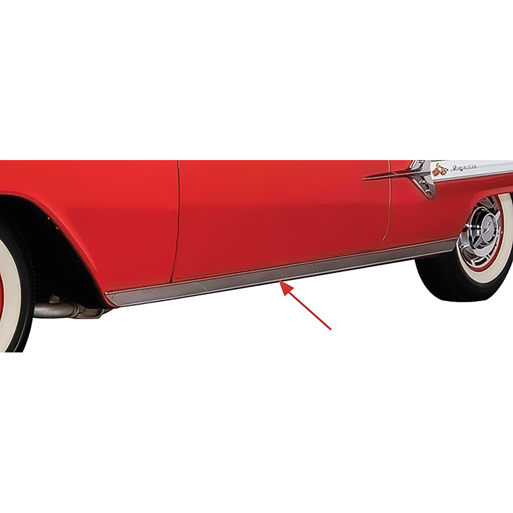RD7012 - 1959-60 Chevrolet Impala; Rocker Panel Moldings; Stainless Steel;