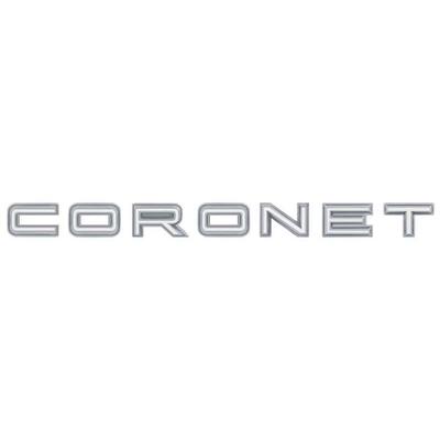 RM4137 - 1968 Dodge; CORONET Quarter Panel Emblems; White; Mopar Licensed