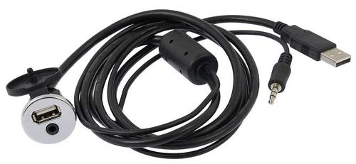Retrosound Auxiliary USB Port; 53" Extension Cable & 3.5mm Auxiliary Input; Chrome