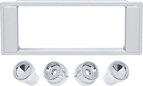 1963-64 Impala, Full Size; Chrome Bezel And Chrome Knob Set; For RetroSound Series 1 Radio