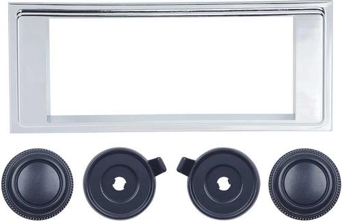 1967-69 Dodge Dart; Chrome Bezel & Black Knob Set; For RetroSound Series 1 Radio;