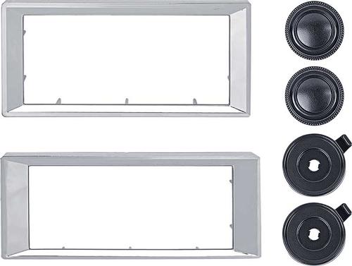 1970-81 Camaro, Firebird; Chrome Bezel And Black Knob Kit; For RetroSound Radio