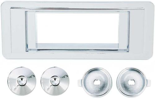 1955-56 Chevrolet 150, 210, Bel Air; Radio Bezel & Knob Set; For Retrosound Retro Classic Radio; Chrome