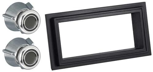 1969-73 Mustang RetroSound Black Radio Bezel/Black Dot/Line Knobs