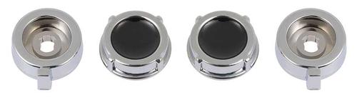 1958-62 GM RetroSound Chrome With Black Dot Radio Knobs