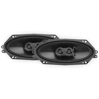 Retro Sound 4" x 10" Triax Stereo Speaker Set; 25 watts RMS; 50 Watts MAX power; 2.28 inch, 58mm Depth; Without Grills; 