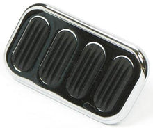 Lokar Chrome Steel Standard 3" x  2" Brake Pedal Pad with Rubber Inserts