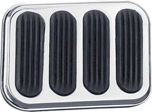 Lokar Chrome Steel Extra Large 3-3/4" x 2-3/4" Brake Pedal Pad with Rubber Inserts