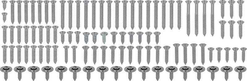 SK1667 - 1957 Chevy 2 Door Sedan Interior Screw Set - 102 Pieces