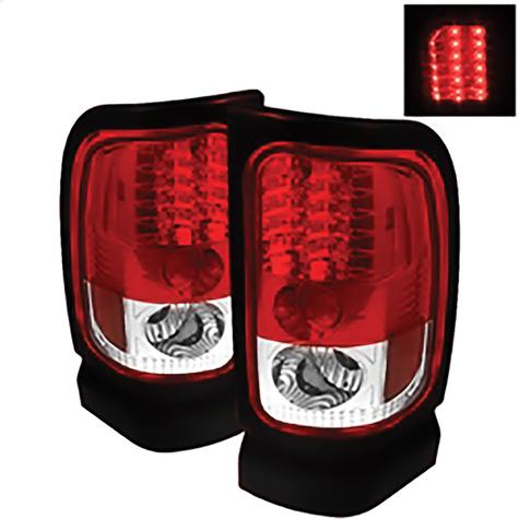 1994-2001 Dodge Ram 1500; 1994-2002 Dodge Ram 2500/3500; LED Tail Lights; Red Clear