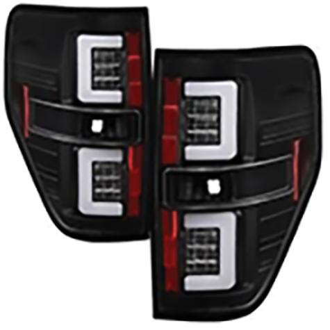 2009-2014 Ford F150; Version 2 Light Bar LED Tail Lights; Black