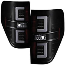 2009-2014 Ford F150; Version 2 Light Bar LED Tail Lights; Black Smoke
